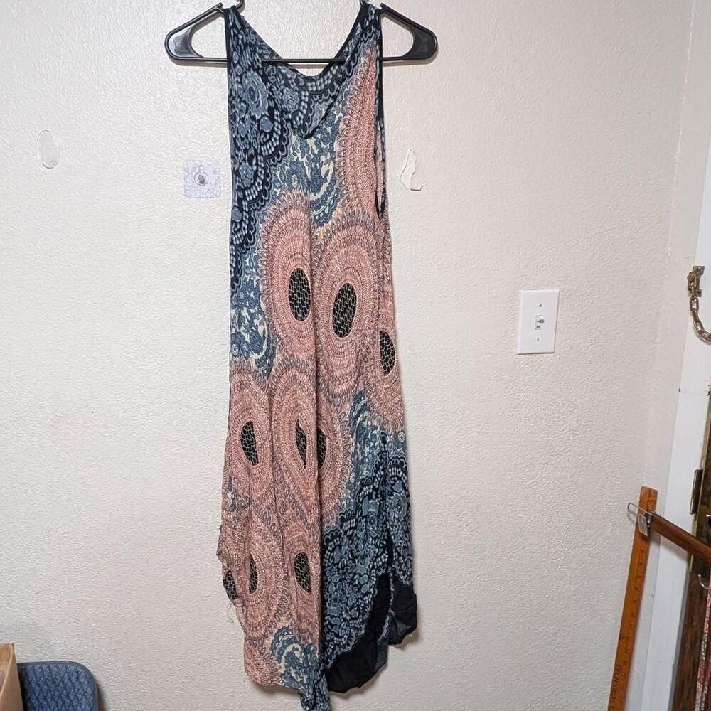 Artisan-crafted Women's Burgundy and Blue Dress